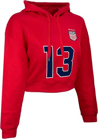 سترة بقلنسوة قصيرة من Icon Sports Alex Morgan للسيدات لكرة القدم الأمريكية، مقاسات للبالغين، سويت شيرت طويل الأكمام مع غطاء للرأس in Saudi Arabia