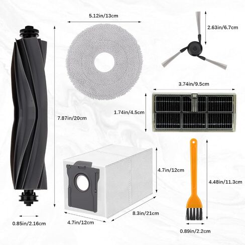 أدوات إكسسوارات قطع الغيار البديلة لـ Dreame X30 Ultra/L10S Pro Ultra Heat Cleaner - قطع الغيار 1 فرشاة الأسطوانة الرئيسية 4 مرشحات HEPA 8 فرش جانبية 4 منصات 4 أكياس غبار (ليس لـ Dreame L10S Ultra) in Saudi Arabia