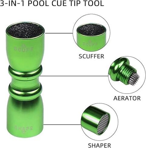 3-in-1 Pool Cue Tip Tool, Billiard Cue Accessories Tool, Aerator Tool Cue Stick Tip Tool, Scuffer, Shaper and Aerator, Gifts for Husbands, Friends in Saudi Arabia