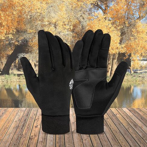 Thin Fleece Gloves for Cold Weather Waterproof, Winter Gloves Men Women with Touch Screen, Thermal Warm Green Drving Gloves for Running Hiking, Gifts for Women and Men in Saudi Arabia