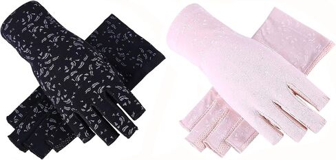 2Pairs Women UV Protection Driving Glove Fingerless Sunblock Cycling Mitten Non-Slip Breathable Riding Glove in Saudi Arabia
