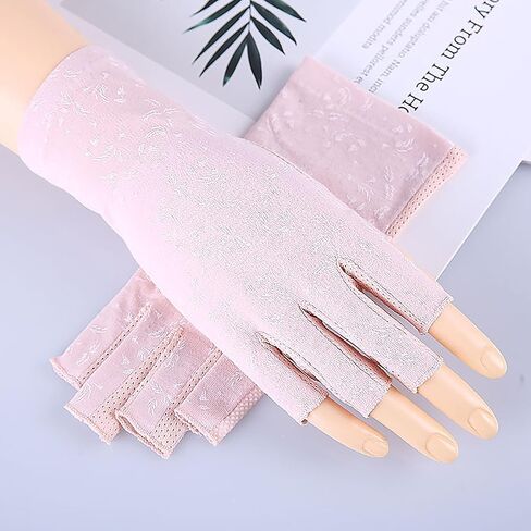 2Pairs Women UV Protection Driving Glove Fingerless Sunblock Cycling Mitten Non-Slip Breathable Riding Glove in Saudi Arabia