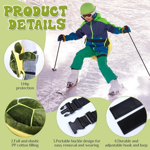 Shappy Turtle Butt Pads for Snowboarding 28 Inch Cute Waterproof Hip Butt Pad Turtle Protective Gear for Skiing Padded Skating Pads Hip Protection for Kids Adults in Kuwait