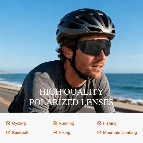 suoso Polarized Sports Sunglasses-Men-Women Cycling-Sunglasses: UV400 Wrap Around Running Sun Glasses for Baseball Fishing in Kuwait