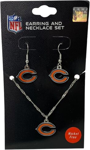 Pro Specialties Group NFL Chicago Bears Earring/Necklace Set, Small, Team Colors in Saudi Arabia