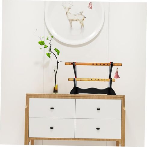 Milisten Wooden Flute Display Rack Two Desktop Flute Holder Stand Simple Design Suitable for Home Decoration and Gift Giving in Saudi Arabia