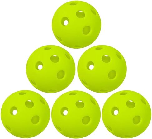 6-Piece USAPA-Certified Pickleball Set - 40-Hole Outdoor Competition Balls, High Elasticity + Weather-Resistant Design, Includes Portable Mesh bag, Suitable for Beginners/Professional Training in Saudi Arabia