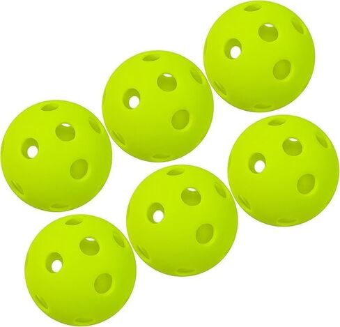 6-Piece USAPA-Certified Pickleball Set - 40-Hole Outdoor Competition Balls, High Elasticity + Weather-Resistant Design, Includes Portable Mesh bag, Suitable for Beginners/Professional Training in Saudi Arabia