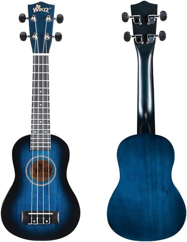 Winzz Ukulele Concert 23 بوصة أزرق وأخضر، طقم القيثارة للمبتدئين للبالغين والأطفال، تصميم فريد من نوعه بالألوان in Kuwait