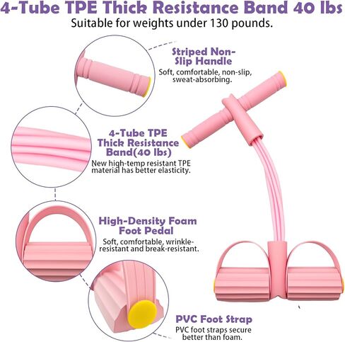 Multifunctional Pedal Resistance Band with Handle,4/6/8 Tubes for All Weights,Upgrade Heavy-Duty TPE Tubes with 300% Stretch for Full Body Workouts. in Saudi Arabia