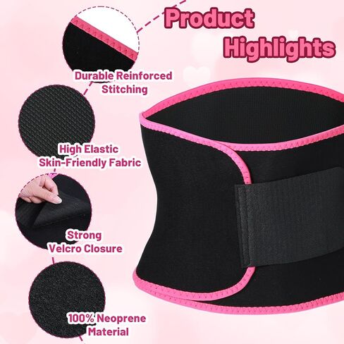 Waist Trainer Sweat Waist Band for Women and Men Spandex Sweat Band Stomach Waists Trimmer Belt Slimming Stomach Wrap for Lower Belly Fat Gym Workout Red in Saudi Arabia