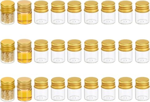 Patikil 15ml قوارير زجاجية صافية ، 20 حزمة قارورة سائلة صغيرة مع قبعات المسمار مقاومة للتسرب حاوية مسحوق الجرار الفارغة للعينة ، ذهبية in Saudi Arabia