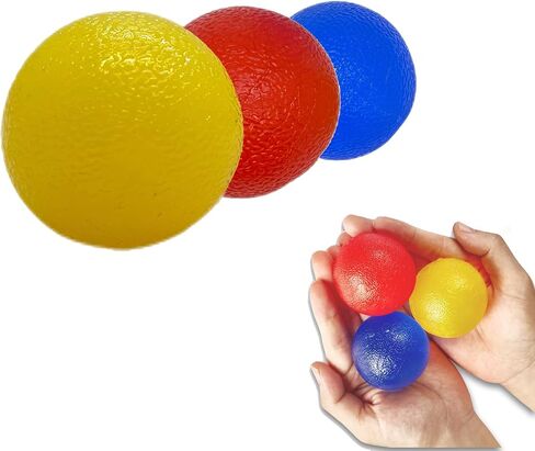 3 Resistance Levels Physical Therapy Hand Exercise Ball Stress Relief Balls Set Squeeze Balls Kits in Saudi Arabia