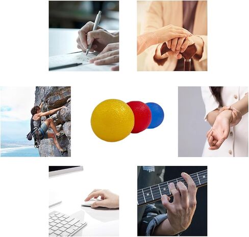 3 Resistance Levels Physical Therapy Hand Exercise Ball Stress Relief Balls Set Squeeze Balls Kits in Saudi Arabia