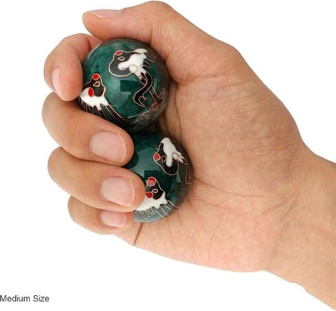 Top Chi Chiming Crane Baoding Balls with Bamboo Stand. (Medium 1.6 Inch) in Kuwait