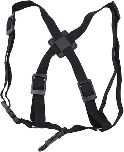 Saxophone Chest Shoulder Strap, Ergonomic Design Adjustable Nylon Sax Strap Harness Musical Instrument Accessory for Small Large Sax, Black in Saudi Arabia