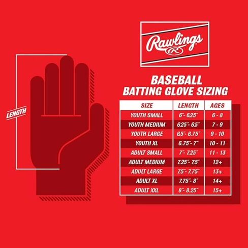 Rawlings | Clout Baseball Batting Gloves | T-Ball/Coach Pitch | Multiple Colors in Saudi Arabia
