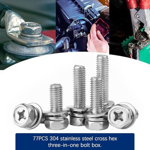 584 Pcs Stainless Steel Nut and Bolt Assortment Kit, M2 M2.5 M3 M4 M5 Small Metric Machine Screws, Multipurpose Hardware Set for DIY Projects, Repairs, Electronics in Kuwait