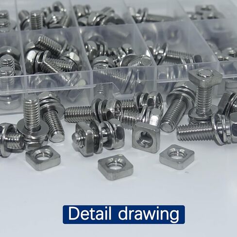 584 Pcs Stainless Steel Nut and Bolt Assortment Kit, M2 M2.5 M3 M4 M5 Small Metric Machine Screws, Multipurpose Hardware Set for DIY Projects, Repairs, Electronics in Kuwait
