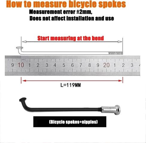 36Pcs 14G Fit for Bicycle Spokes Stainless Steel Road Mountain Bike Cycle 236/246/248/250/255/258/261/263/265mm Nipples Accessories in Saudi Arabia