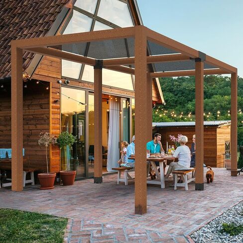 VEVOR Pergola Bracket Kit 4''x4''(Inner Size 3.6x3.6), 4pcs 3-Way Heavy Duty Corner Bracket Woodworks DIY Post Base Kit, Easy Installation Wooden Beams for Gazebos, Patio Pergolas, Log Cabin Outdoor in Saudi Arabia