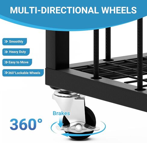 Ball Sports Organizer Storage Cart, Garage Metal Rolling Bin with Thicker Elastic Rope, Ball Holder Rack with Wheels for Volleyball, Basketball, Football, Toys, Gym, Outdoor & Indoor Equipment Storage in Saudi Arabia