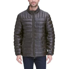 Tommy Hilfiger Men's Lightweight Quilted Faux Leather Puffer Jacket in Saudi Arabia