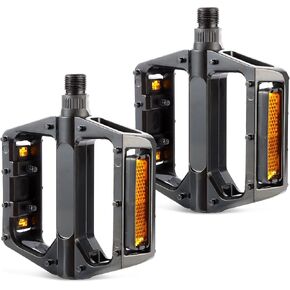 2025 New 9/16 inch Urban Commuter Bicycle Pedal, Built in Reflector, Sealed Bearing and Anti Slip Pin, Aluminum Alloy Wide Platform, Waterproof Design, Suitable for Various Roads/Mountains/Commuters in Saudi Arabia