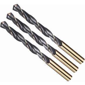 Drill Bit, 6.5mm Cutting Diameter, 4341 HSS Gold and Black 118° Cutting Angle Number Jobber Bits - (Applications: for Drilling Soft Metal Plastic Wood), 2-Pieces in Saudi Arabia