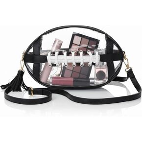 Clear Football Purse for Women - Clear Stadium Approved Purses for Game Day - 9.85"×6.7"×5.9 Small Purses For Women - Stadium Bag for Cosmetic - Makeup Bag & Football Accessories in Saudi Arabia