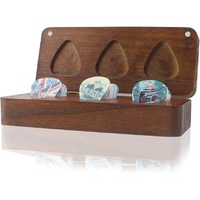 62 Pack Guitar Picks with Wooden Organizer Storage Box, 3 Different Thickness Colorful Guitar Picks Plectrums for Acoustic Guitar, Electric Guitar, Bass, Ukulele (Music elements) in Kuwait