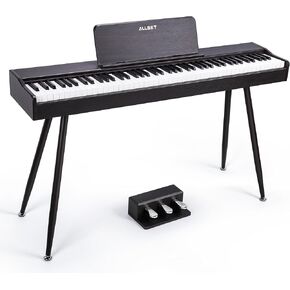 allset البيانو الرقمي 88 مفتاحًا مرجحًا، لوحة مفاتيح مطرقة كاملة الحجم مرجحة، بيانو كهربائي محمول للمبتدئين والكبار، يتضمن دواسة ثلاثية، MIDI، محول طاقة in Kuwait