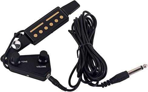 Clip Low Noise Acoustic Guitar Pickup Transducer Amplifier with Tone Volume Control Soundhole Pickup for Enhanced Sound Performance Black in Saudi Arabia