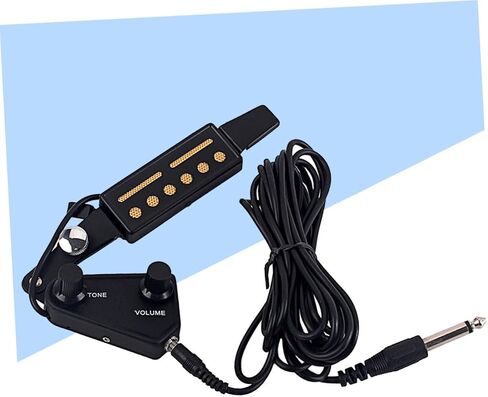 Clip Low Noise Acoustic Guitar Pickup Transducer Amplifier with Tone Volume Control Soundhole Pickup for Enhanced Sound Performance Black in Saudi Arabia