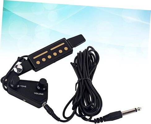 Clip Low Noise Acoustic Guitar Pickup Transducer Amplifier with Tone Volume Control Soundhole Pickup for Enhanced Sound Performance Black in Saudi Arabia