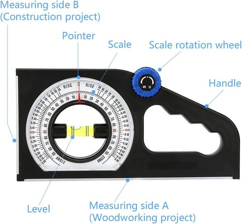 Hilitand Multifunctional Inclinometer, ABS Engineering Plastic Slope Meter with Comparison Table for Civil Engineering in Saudi Arabia