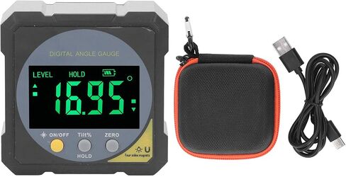 جهاز قياس زاوية LCD أسود بإضاءة خلفية IP54 شاشة LCD رقمية مقياس زاوية مغناطيسي مع قياس 4 × 90 درجة لهندسة البناء مادة ABS in Saudi Arabia