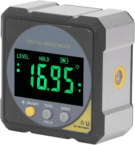 جهاز قياس زاوية LCD أسود بإضاءة خلفية IP54 شاشة LCD رقمية مقياس زاوية مغناطيسي مع قياس 4 × 90 درجة لهندسة البناء مادة ABS in Saudi Arabia