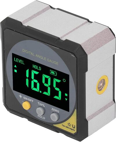 جهاز قياس زاوية LCD أسود بإضاءة خلفية IP54 شاشة LCD رقمية مقياس زاوية مغناطيسي مع قياس 4 × 90 درجة لهندسة البناء مادة ABS in Saudi Arabia