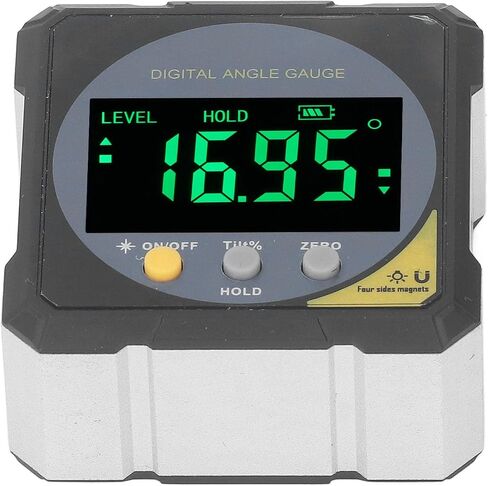 جهاز قياس زاوية LCD أسود بإضاءة خلفية IP54 شاشة LCD رقمية مقياس زاوية مغناطيسي مع قياس 4 × 90 درجة لهندسة البناء مادة ABS in Saudi Arabia