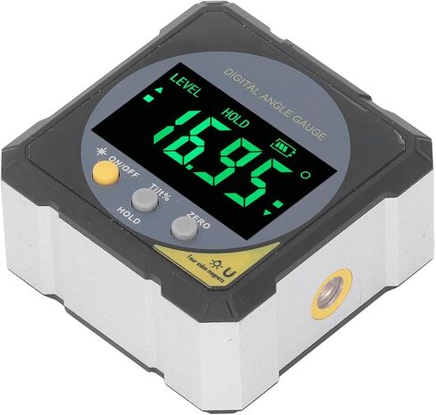 جهاز قياس زاوية LCD أسود بإضاءة خلفية IP54 شاشة LCD رقمية مقياس زاوية مغناطيسي مع قياس 4 × 90 درجة لهندسة البناء مادة ABS in Saudi Arabia