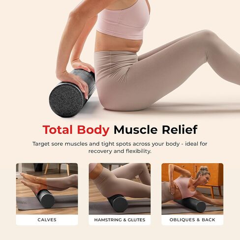 Sunny Health & Fitness High-Density Foam Roller 12" to 36", for Stretching & Muscle Recovery – Black, Blue, Pink in Saudi Arabia