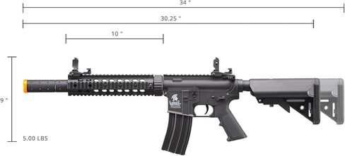 لانسر التكتيكي Gen 2 SD M4 بوليمر (سكة حديدية طويلة) - بندقية Piactinny Rail AEG كاملة/شبه تلقائية مع 0.20 جرام BBS وشاحن وبطارية in Kuwait