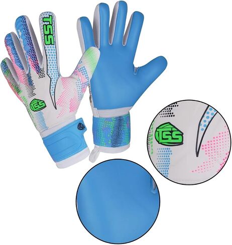 Soccer Goalie Goalkeeper Gloves for Adult &Youth high Performance Soccer Gloves with Pro-Teck Finger Spine Protection Premium Latex Strong Grip for Toughest Saves (Multi) in Saudi Arabia
