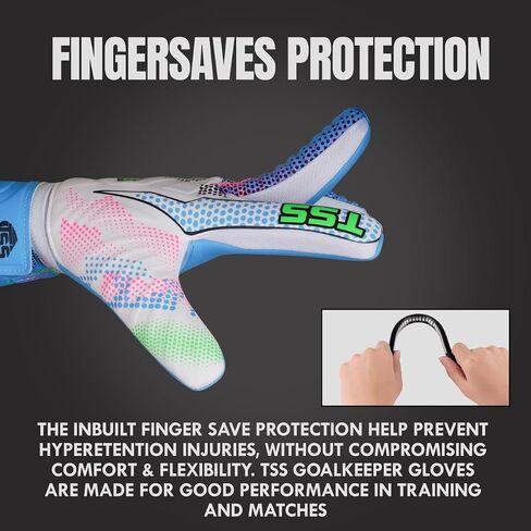 Soccer Goalie Goalkeeper Gloves for Adult &Youth high Performance Soccer Gloves with Pro-Teck Finger Spine Protection Premium Latex Strong Grip for Toughest Saves (Multi) in Saudi Arabia