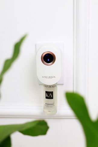 S910 Smart Scent Diffuser - Modern Design, Shiny Acrylic Material, LED Light, Cold Air Diffusion, Bluetooth App Controlled, Touch Screen (White with Rose Gold Ring) in Saudi Arabia