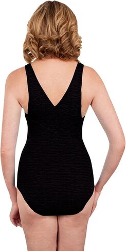 CHLORINE RESISTANT KRINKLE TEXTURED SOLID EMPIRE MIO PLUS SIZE ONE PIECE in Kuwait