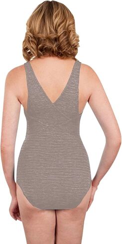 CHLORINE RESISTANT KRINKLE TEXTURED SOLID EMPIRE MIO PLUS SIZE ONE PIECE in Kuwait