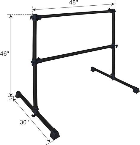 شريط باليه قائم بذاته بطول 4 أقدام/6 أقدام مصنوع من الخشب/الفولاذ قابل للتعديل من 7 إلى 46 بوصة شريط باليه محمول مزدوج للتمرين المنزلي والتمدد in Kuwait