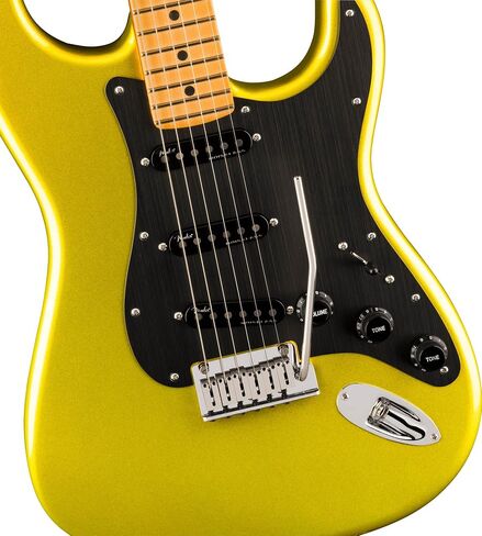 Fender American Ultra II Stratocaster - حزمة حمراء شريرة مع حقيبة وحزام وكابل وقبعة ومجموعة تنظيف الجيتار in Saudi Arabia